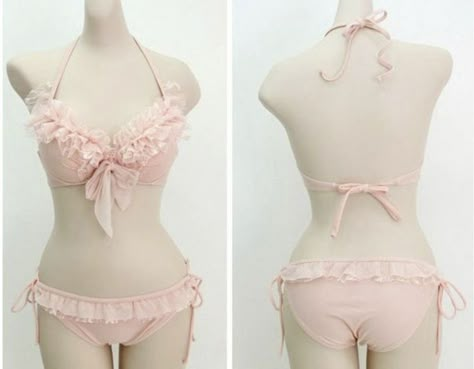 Cute Frilly Swimsuit, Cute Pink Bathing Suits, Kawaii Swimsuit, Dr Wardrobe, Ruffle Swimsuit, Cute Lingerie, Cute Bathing Suits, Pink Swimsuit, Dr Closet