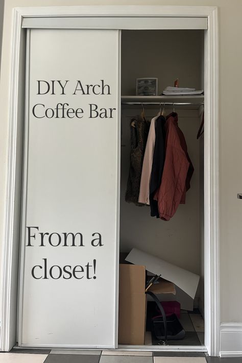 Using IKEA Kitchen Cabinets, I created my dream coffee bar and pantry. Here's the tutorial to make this stunning coffee bar! Coffee Bar Ideas In Closet, Turn Closet Into Coffee Bar, Coffee Closet Ideas, Coffee Bar Closet, Bar In Pantry, Coffee Bar And Pantry, Coffee Bar In Pantry, Coffee Closet, Built In Coffee Bar