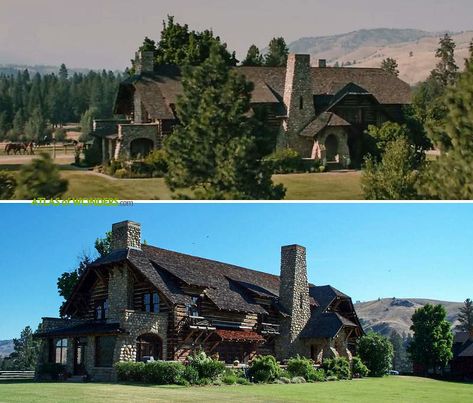 The real Yellowstone Ranch: Where is Yellowstone filmed? Filming Locations Guide Yellow Stone Ranch House, Yellow Stone Dutton Ranch, Yellowstone Ranch House, Yellowstone Bunkhouse, Chief Joseph Ranch, Yellowstone Fashion, Rip Yellowstone, Ranch In Montana, Yellowstone Ranch