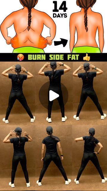 Reduce Back Fat Exercise, Circuit Exercises, Side Workouts, Workout Fatloss, Side Fat Workout, Standing Exercises, Belly Fat Exercise, Stomach Fat Workout, Side Fat