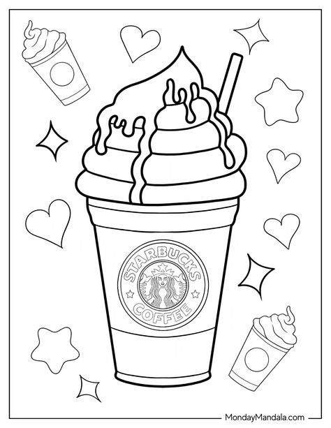 20 Starbucks Coloring Pages (Free PDF Printables) Cute Things Coloring Pages, Coffee Colouring Pages, Coloring Food Pages, Cute Coloring Sheets Aesthetic, Starbucks Coloring Pages, Coffee Coloring Pages Free Printable, Teen Coloring Pages Free Printable, Coffee Free Printable, Cute Coloring Pages Easy