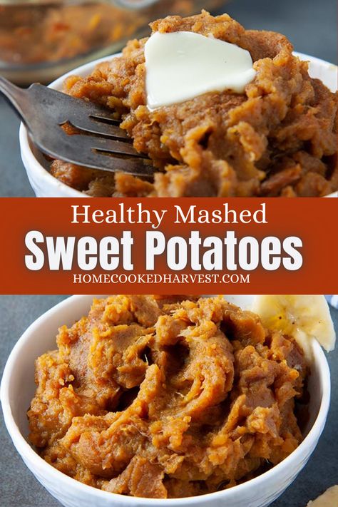 Healthy Mashed Sweet Potatoes, Vegan Sweet Potatoes, Mashed Sweet Potato Recipe, Vegan Mashed Sweet Potatoes, Mashed Sweet Potatoes Healthy, Sweet Potato Appetizers, Sweet Potato Recipes Mashed, Mashed Sweet Potato, Sweet Potato Recipe