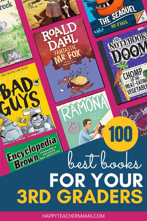 If you have been looking for the ultimate guide of the 100 best chapter books for 3rd graders, then this is it! Discover funny books, wholesome books, and just all-around good books on this reading list. From current top sellers to classic books you read as a child, even your hesitant readers will NOT be disappointed. These are perfect for read alouds and your classroom library. 3rd Grade Chapter Books, Books For 3rd Graders, Third Grade Books, Wholesome Books, Accelerated Reading, 3rd Grade Books, Teaching 3rd Grade, 100 Best Books, Funny Books For Kids