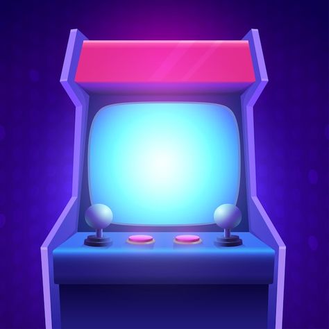 Download this Premium Vector about Arcade game screen Copy space on interface screen Retro arcade game machine Video gaming machine Vector Illustration of play screen game, and discover more than 15 Million Professional Graphic Resources on Freepik Arcade Machine Illustration, Arcade Template, Arcade Illustration, Arcade Background, Anime Arcade, Gaming Screen, Flyer Background, Retro Arcade Games, Arcade Game Machines