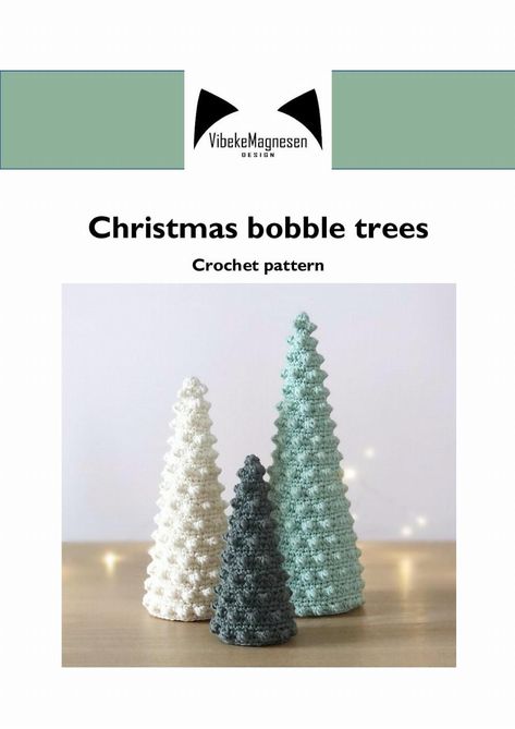 Christmas bobble trees Crochet pattern Crochet Christmas Decorations Free, Crochet Christmas Trees Free, Christmas Tree Crochet Pattern, Tree Crochet Pattern, Winter Crochet Patterns, Christmas Tree Crochet, Crochet Christmas Trees Pattern, Crochet Granny Square Tutorial, Tree Crochet