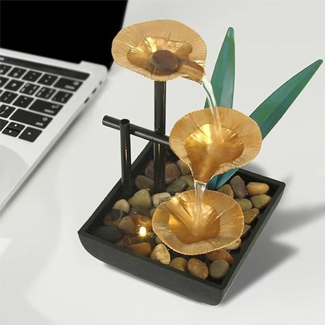 Amazon.com: Indoor Tabletop Water Fountain, 3 Tier Lotus Leaf Desktop Fountain with ON/Off Switch and Natural River Rocks, Zen Relaxation for Office Living Room Bedroom Décor (A) : Home & Kitchen Desktop Fountain, Waterfall Decoration, Indoor Tabletop Water Fountain, Fountains Indoor, Indoor Tabletop Fountains, Zen Office, Spa Room Decor, Tabletop Water Fountain, Indoor Water Fountains