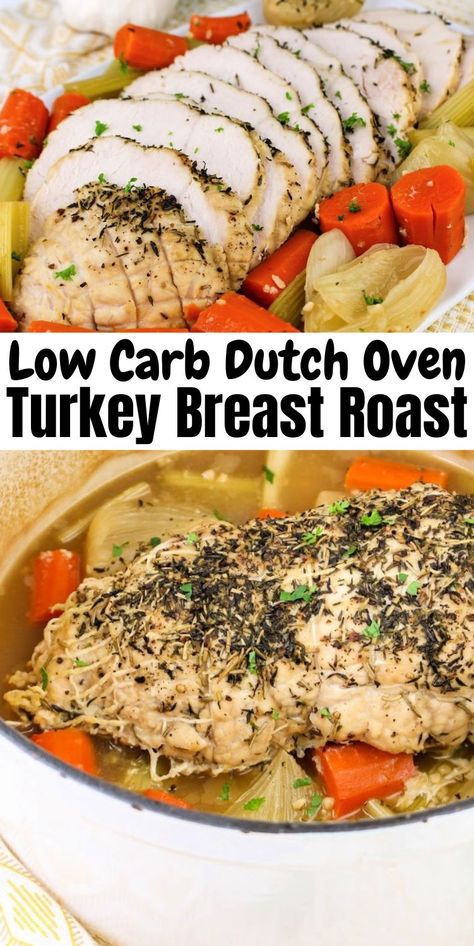 Low Carb Dutch Oven Turkey Breast #lowcarbdutchoventurkeybreastroast #dutchoventurkeybreastroast Dutch Oven Turkey Breast, Dutch Oven Turkey, Oven Turkey, Turkey Breast Roast, Stylish Cravings, Dutch Oven Meals, Oven Meals, Turkey Pot, Dutch Oven Recipes