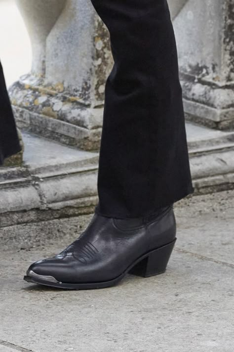 MEN'S WINTER 2021 | CELINE Official Website Black Cowboy Boots Men, Men’s Cowboy Boots Fashion, Men’s Cowboy Boots, Black Boots Outfit Men, Celine Official, Mens Heeled Boots, Western Boots Men, Cowboy Core, Addison Aesthetic