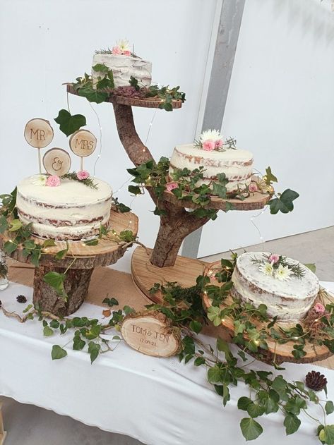 Deco Champetre, Forest Party, Enchanted Forest Wedding, Homemade Wedding, Female Design, Wedding Cake Table, Wedding Dessert Table, Rustic Wedding Cake, Rustic Cake