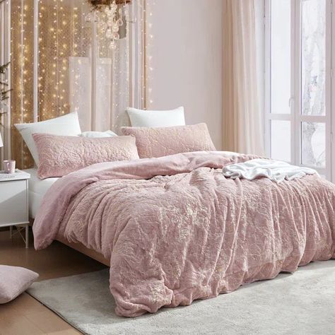 Coma Inducer Duvet Cover Set Bedroom Comforters, Comfy Bedding, Pink Coloring, Pink Duvet, Luxury Bedroom Decor, Textured Bedding, Pink Duvet Cover, Room Decor Inspiration, Golden Egg