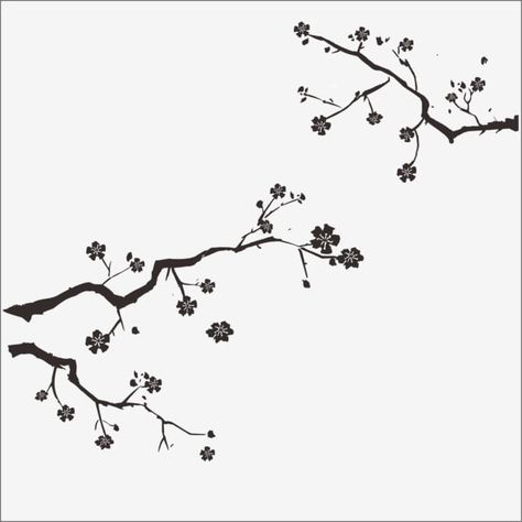 plum blossom silhouette, flower, twig, black and white flower branch, plant silhouette, picture material, silhouette, ai vector, material free download, white Flower Branch Drawing, Flower Branch Tattoo, Cherry Blossom Silhouette, Plant Silhouette, Leavers Shirt, Flowers Silhouette, Branch Silhouette, Chameleon Tattoo, Silhouette Flower