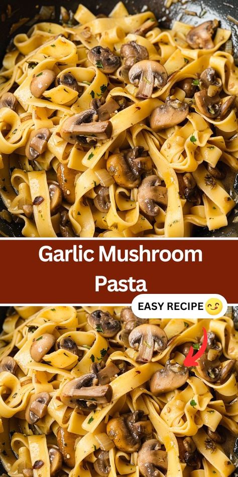 Discover a savory delight with this Garlic Mushroom Pasta recipe. Featuring caramelized cremini mushrooms, garlic, and a creamy Parmesan sauce, this dish is perfect for pasta lovers. Quick and easy to make, it’s ideal for busy weeknights or special occasions. Try this flavorful pasta dish tonight! Garlic And Mushroom Pasta, Mushroom Garlic Pasta, Pasta And Mushroom Recipes, Cremini Mushroom Recipes, Mushroom Sauce Pasta, Pasta With Mushroom Sauce, Mushroom Pasta Recipes, Garlic Mushroom Pasta, Mushrooms Pasta