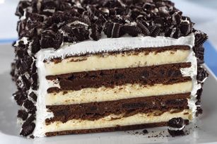 Ice Cream Sandwich Cake Recipe, Oreo Ice Cream Sandwich, Oreo Cookie Cake, Cream Sandwich Cake, Vanilla Ice Cream Sandwich, Oreo Ice Cream Cake, Kraft Foods, Ice Cream Sandwich Cake, Oreo Ice Cream