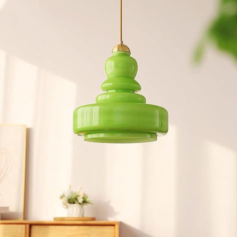 Colourful Pendant Lights, Green Glass Lamp, Green Pendant Light, Colorful Pendant Light, Glass Shade Pendant Light, Cliff House, Ceramics Studio, Suspension Vintage, Timeless Furniture