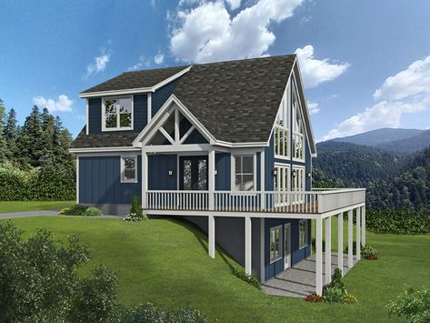 Daylight Basement House Plans, Daylight Basement, Story Mountain, Open Family Room, Basement House Plans, Shed Dormer, A Frame House Plans, Basement House, Mountain House Plans