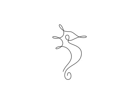 Single line Seahorse designed by Rogie. Connect with them on Dribbble; the global community for designers and creative professionals. Seahorse Tattoo, Seahorse Art, Muster Tattoos, Geniale Tattoos, Single Line Drawing, Minimalist Drawing, One Line Art, Line Art Tattoos, One Line Drawing