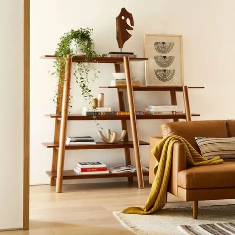 Tiered Bookshelf, Contemporary Bookshelf, Tall Shelves, Modern Bookcase, Living Room Collections, Bookcase Shelves, Home Library, Key Details, Wood Shelves