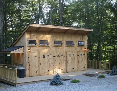 Building Your Own Campsite, Bathhouse Campground, Small Campground Layout, Campsite Business Ideas, Cabin Campground Layout, Camp Bath House, Private Campground Ideas, Camp Sites Ideas, Diy Campground Ideas