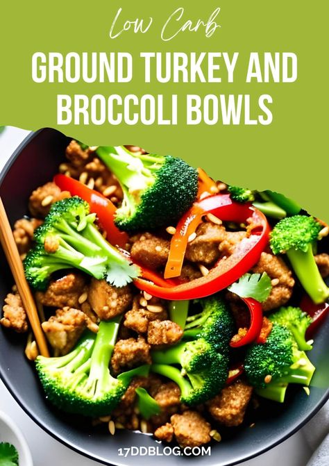 Low Carb Ground Turkey and Broccoli Bowls are family friendly, easy to make and use simple ingredients Ground Turkey Broccoli Cauliflower Recipes, Turkey Low Calorie Recipes, Ground Turkey And Broccoli Recipes Keto, Healthy Ground Turkey Skillet Recipes, Cauliflower Ground Turkey Recipes, Ground Turkey Recipes Keto Low Carb, Ground Turkey Meal Prep Low Carb, Lean Meat And Veggie Dinners, Broccoli Turkey Recipes