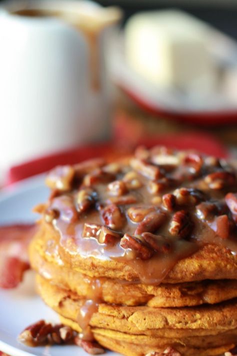 Celebrating Sweets, Pecan Pancakes, Pecan Praline, Homemade Syrup, Pecan Pralines, Pumpkin Pancakes, Crunchy Pecans, Pumpkin Pecan, What's For Breakfast