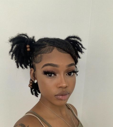 Hairstyle For Short Locs Black Women, Locs Styles For Black Women Short, Short Locs Hairstyles For School, Styling Short Locs Black Women, Locs Styling, Short Dreadlocks Styles, Short Dreads, Short Locs, Loc Hairstyles