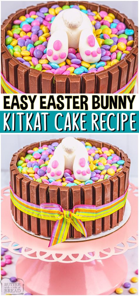 Easter Bunny Desserts, Easter Themed Cakes, Easter Desserts Cake, Bunny Desserts, Holiday Finger Foods, Easter Cake Easy, Easter Cake Decorating, Easter Basket Cake, Chocolate Easter Cake