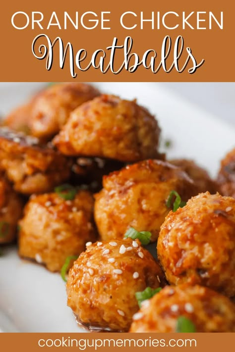 Orange Chicken Meatballs are a healthy version of a classic Chinese-American take out dish. A healthy weeknight dinner the family will love. Orange Chicken Meatballs, Healthy Meatball Recipe, Chicken Meatball Recipe, Healthy Orange Chicken, Easy Meatball, Low Calorie Chicken, Family Dinner Recipe, Chicken Meatball, Chicken Meatball Recipes