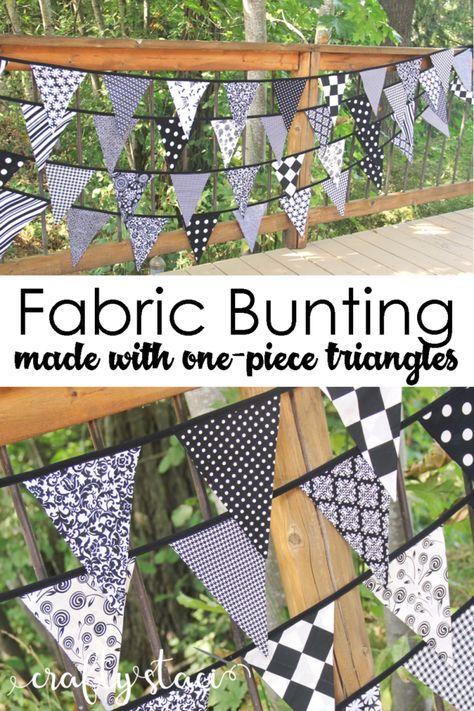 Fabric Bunting with One-Piece Triangles — Crafty Staci Fabric Pennant Banner, Crafty Staci, Bunting Template, Bunting Ideas, Bunting Pattern, Make Bunting, Bunting Diy, Triangle Banner, Flag Garland