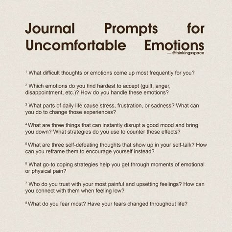 Journal Prompts For Frustration, Journal Prompts For Emotions, Somatic Journal Prompts, Journal Prompts For Processing Emotions, Journal Therapy Emotional Healing, Anger Journal Prompts, Journaling Emotions, Emotion Journal, Uncomfortable Emotions