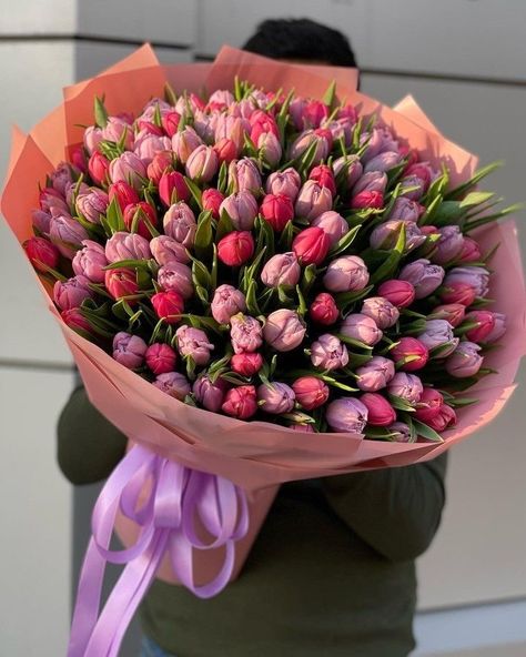 Tulip Flower Pictures, Tulips Bouquet, Very Beautiful Flowers, Luxury Flower Bouquets, Money Flowers, Boquette Flowers, Tulip Bouquet, Flowers Bouquet Gift, Nothing But Flowers