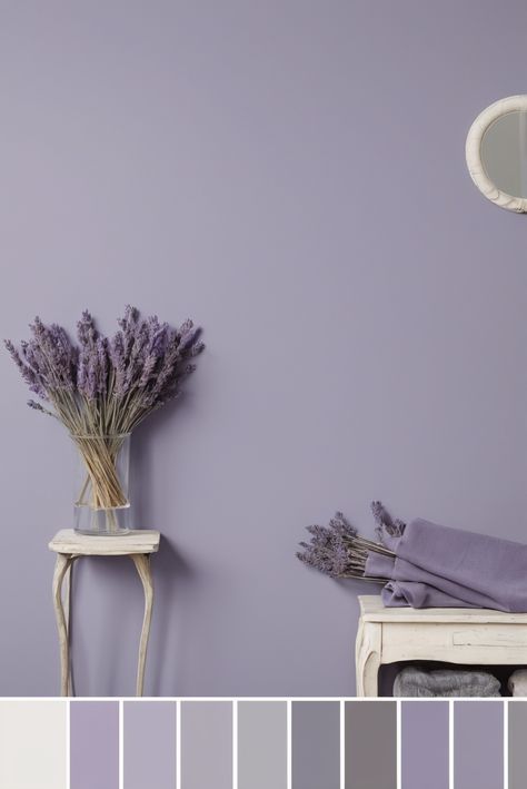 Behr Lavender Paint Colors, Lavender Wall Color Bedrooms, Lavender Room Color, Soft Purple Paint Colors, Lavender Wall Paint Bedrooms, Lilac Wall Color, Lavender Paint Bedroom, Soft Lavender Aesthetic, Lavender Wall Paint