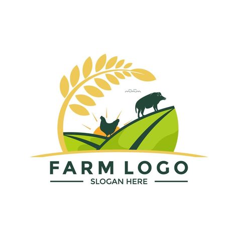 Farm Logos Ideas Graphics, Farmer Logo Design Ideas, Farmer Logo Design, Farmer Logo, Farmhouse Logo, Logistics Design, Farm Logo Design, Plant Logos, Logo Icon Design