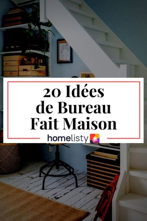 20 Idées Géniales pour Réaliser votre Propre Bureau Fait Maison Diy Bureau, Loft Bed, Home Diy, Loft, Home Decor Decals, Bed, Home Decor, Home Décor