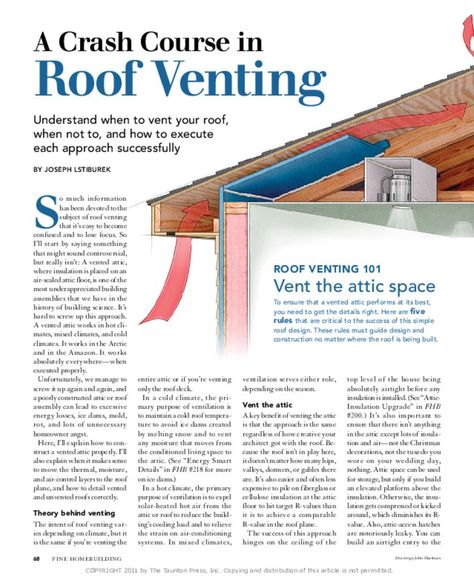 PA-1101: A Crash Course in Roof Venting | Building Science Corporation Attic Vents, Roof Ventilation, Building Science, Roof Sheathing, Framing Construction, Building Details, Attic Ventilation, Roof Insulation, Attic Flooring