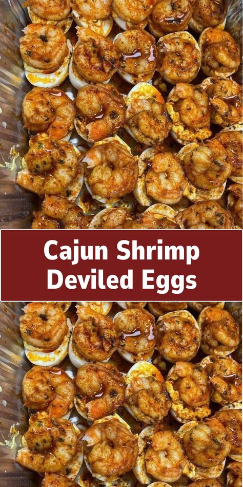 Cajun Shrimp Deviled Eggs, Deviled Eggs With Shrimp, Shrimp Deviled Eggs, Stuffed Eggs, Crawfish Recipes, Boiled Egg Recipes, Shrimp And Eggs, Deviled Eggs Recipe Classic, Devilled Eggs