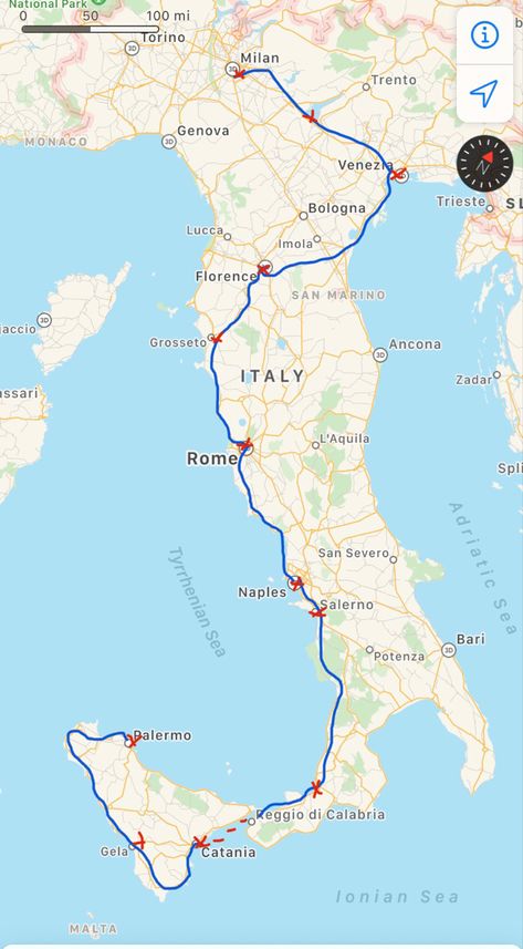 Road Trip Europe Map, Flying To Italy, Italian Road Trip, Travel Aesthetic Map, Italy Interrail, Interrail Aesthetic, Interrailing Europe, Italy Road Trip, Europe Trip Planning