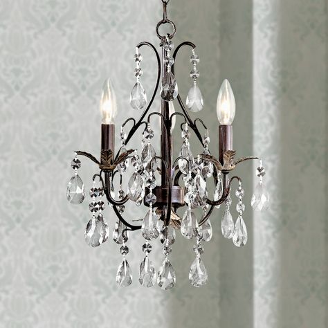 Mini Chandeliers - Luxe Looks for the Bedroom, Bathrooms, Closet and More | Lamps Plus Small Crystal Chandelier, Minka Lavery Lighting, Bathroom Chandelier, Bedroom Chandelier, Kitchen Chandelier, Crystal Wall Sconces, Small Chandelier, Bronze Chandelier, 3 Light Chandelier