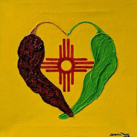 Red Green New Mexico Chile New Mexico Tattoo, Sante Fe New Mexico, New Mexico Chile, Mexico Tattoo, Zia Symbol, New Mexico Art, New Mexico Style, New Mexico Homes, Southwest Usa