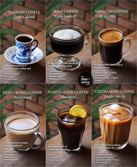 Aesthetic Coffee Recipe, Espresso Tonic, Coffee Around The World, Nitro Coffee, Types Of Coffee, Drink Recipes Nonalcoholic, Vietnamese Coffee, Refreshing Drinks Recipes, Coffee Ideas