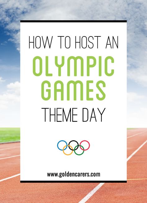 How to host an Olympic Games Theme Day: Plan your own Mini Olympics for the Elderly in Nursing Homes and Long Term Care Facilities.  What a spectacular event and what a great opportunity to make your facility buzz with excitement! Olympic Party Games, Summer Olympics Party, Summer Olympics Activities, Mini Olympics, Office Olympics, Olympic Theme Party, Olympic Games For Kids, Olympic Idea, Kids Olympics