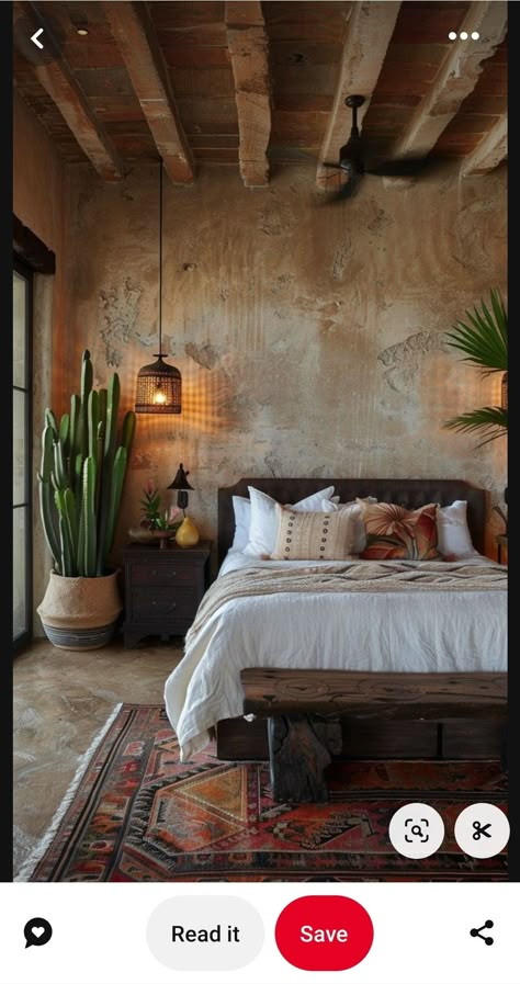 Modern Mexican Living Room, Hacienda Interior Design, Mexican Living Room, Southwestern Bedroom, Modern Hacienda, Beige Room, Earthy Bedroom, Mexican Home, Spanish Style Homes