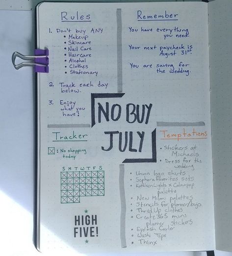 Motivation Tracker, Month Template, No Buy, Goals Bullet Journal, Saving Money Budget, Money Saving Strategies, Vie Motivation, Bullet Journal Notebook, Bullet Journal Writing