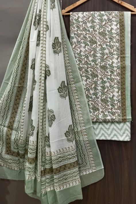 unstitched cotton salwar suit with dupatta Chudithar Design, Jaipuri Suits, Pure Cotton Dress Materials, Cotton Salwar Suit, Suit With Dupatta, Pure Cotton Suits, Salwar Materials, Suit Stores, Blouses Designs