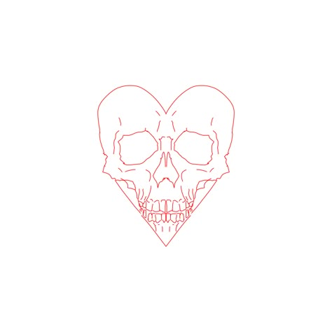 Half Skull Half Heart Tattoo, Skulls In Heart Tattoo, Spiked Heart Tattoo, Fineline Skull Tattoo, Skeleton Heart Tattoo, Gothic Heart Tattoo, Cool Heart Tattoos, Red Skull Tattoo, Impulsive Tattoos