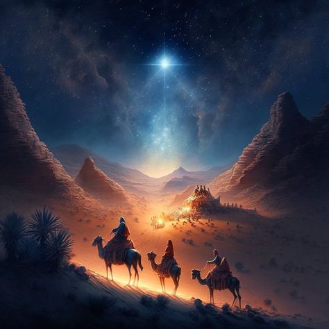 Happy Three Kings Day, Ali Bin Abi Thalib Art, Nativity Painting, Christmas Nature, Three Kings Day, Jesus Cartoon, Roi Mage, Bible Illustrations, Bible Images