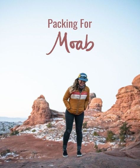 Moab Packing List Fall, Utah Travel Outfit, Hiking Fall Outfit, Moab Camping, Packing List Spring, Fall Packing List, Utah Outfits, Utah Salt Lake City, Hiking Fall