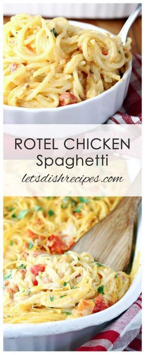 Rotel Chicken Spaghetti Recipe | Spaghetti gets a spicy kick with the addition of cheese and diced tomatoes and green chilies! Rotel Chicken Spaghetti Recipe, Rotel Spaghetti, Rotel Chicken, Lasagne Roll Ups, Rotel Chicken Spaghetti, Rotel Recipes, Teriyaki Chicken Wings, Chicken Spaghetti Recipe, Chicken Spaghetti Casserole