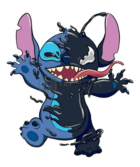 Stitch Alien Form, Evil Stitch, Stitch Fanart, Blackwork Flash, Disney Stitch Tattoo, Toothless Drawing, Baby Stitch, Scroll Art, Cartoon Stitch