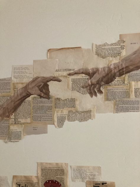 A hand painted version of the Sistine Chapel on a collage of book pages. Dark Academia Christian Aesthetic, Religion Aesthetic Dark, Theology Aesthetic, Christian Dark Academia, Dark Academia Collage, Academia Painting, Dark Academia Painting, How Met Your Mother, Religious Tolerance