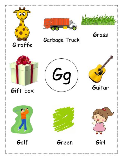 Letter G Words, Quiet Book Printables, Tamil Learning, Kids Learning Alphabet, Alphabet For Toddlers, Book Printables, Phonics Flashcards, Fun Worksheets For Kids, Kindergarten Phonics Worksheets